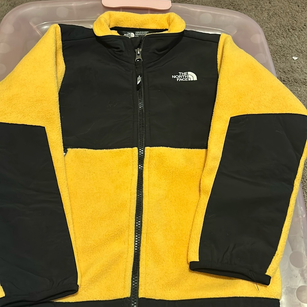 Toddler North Face Fleece Jacket Size 6/6 Yellow & Black color Good Condition !